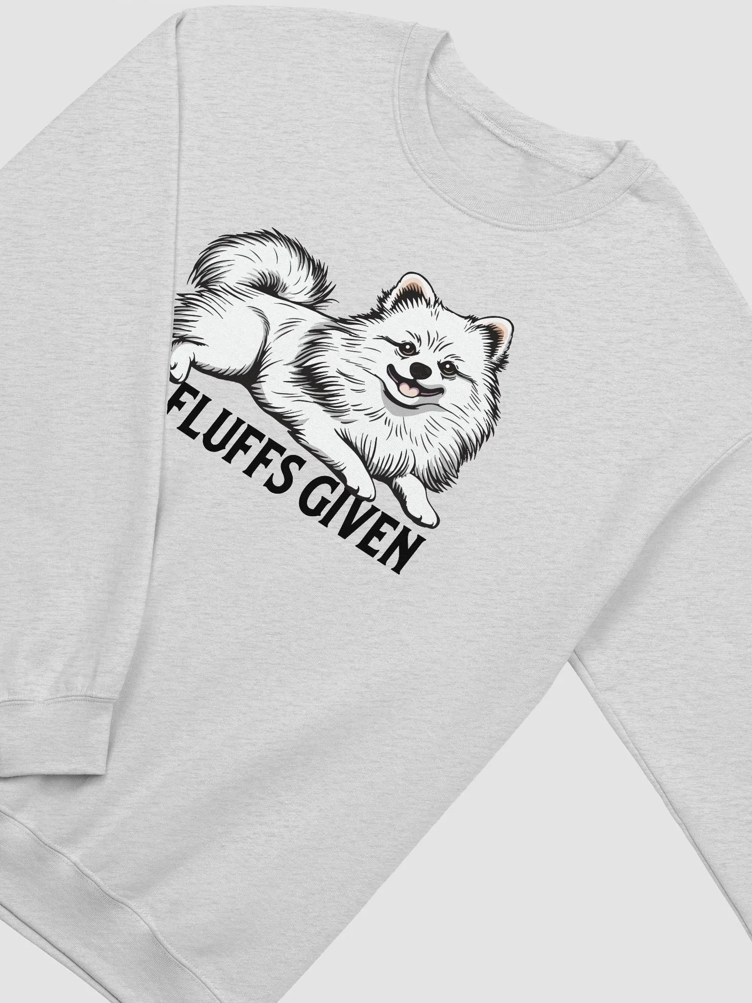 No Fluffs Given Sweatshirt of a Pomeranian(White) | Funny Shirt for Pomeranian Paw-rents product image (4)