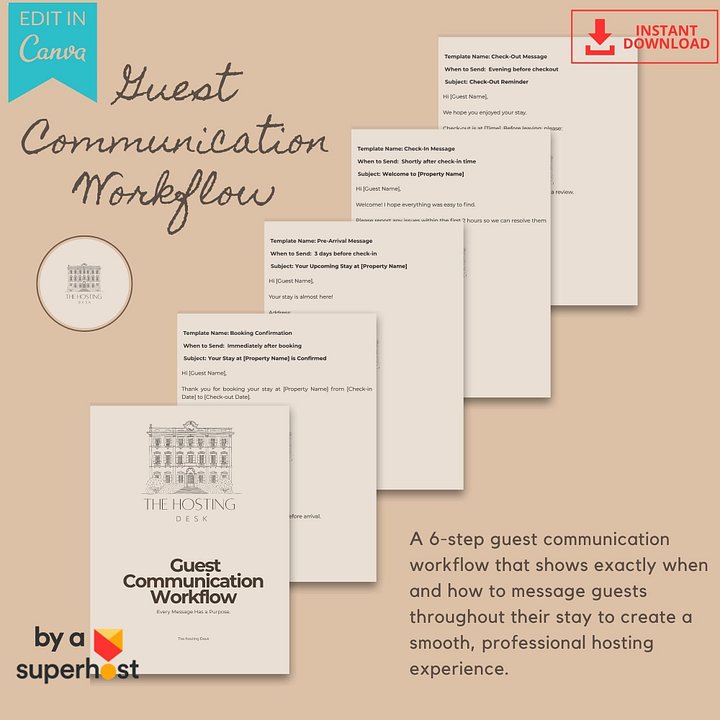 Guest communication workflow | Automated Guest Messaging Templates product image (2)