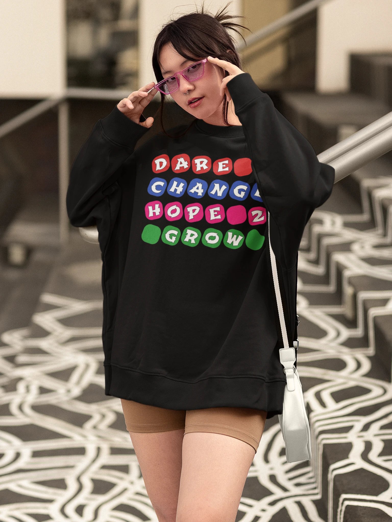 Dare 2 Change Hope 2 Grow Unisex Organic Cotton Blend Oversized Graphic Sweatshirt product image (2)