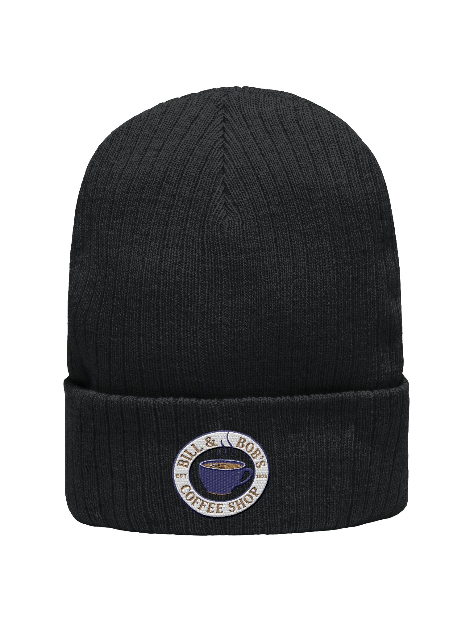 Bill and Bob's Coffee Shop | AA Recovery Beanie Hat Navy Blue Design product image (1)