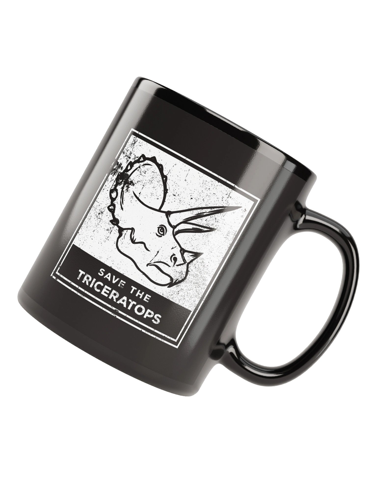 SAVE THE TRICERATOPS - BLACK MUG product image (3)