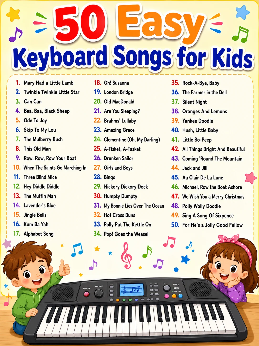 Easy Keyboard Songs For Kids: 50 Fun & Easy Keyboard Songs for Beginners — Sheet Music With and Without Letter Notes product image (4)