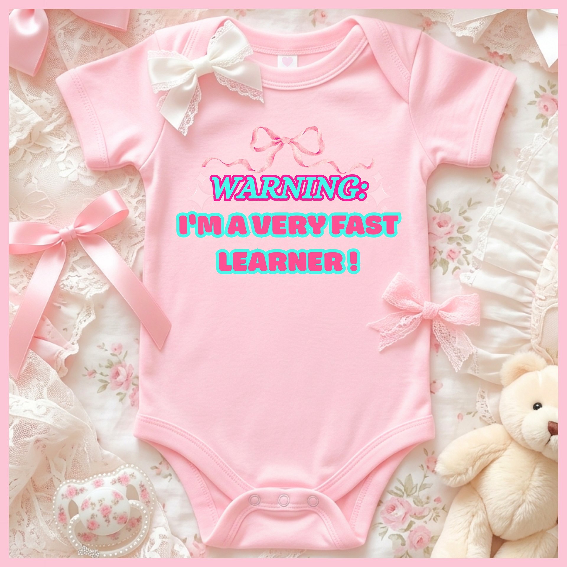 WARNING: I'm a very fast learner!🩷Super Soft🪽Onesie🩷 product image (1)