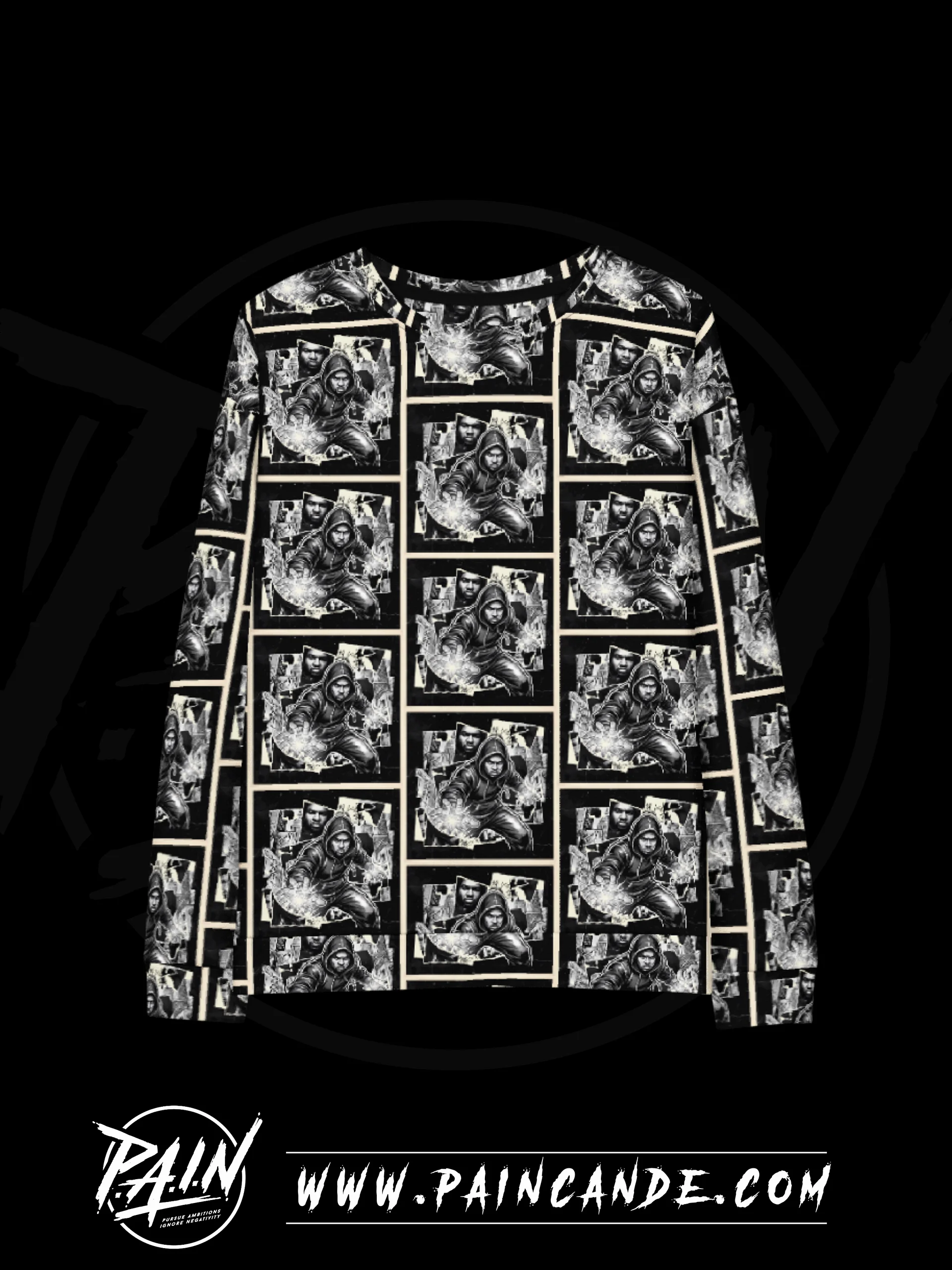 Gritty Hooded Figures All-Over Print Sweatshirt product image (1)
