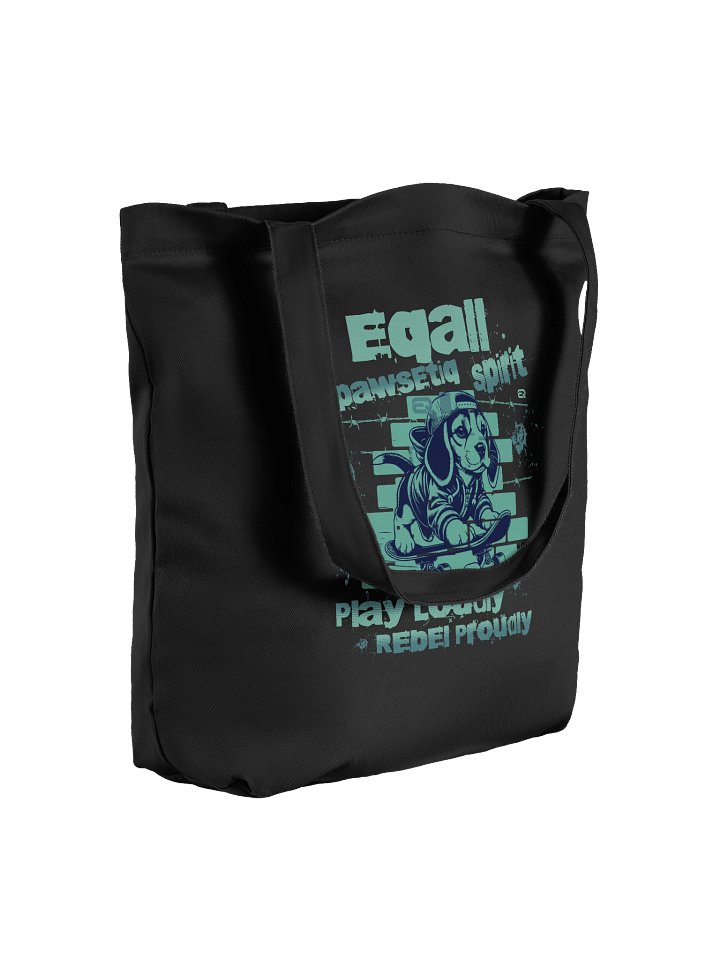 Urban Puppy Skater ECO Vibes Organic PAWSETIQ Tote-bag by EQALL® Originals_Turquoise product image (2)
