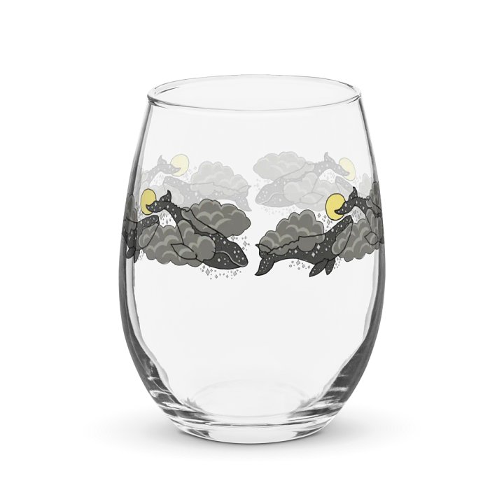 starry gray whale night sky stemless wine glass product image (1)