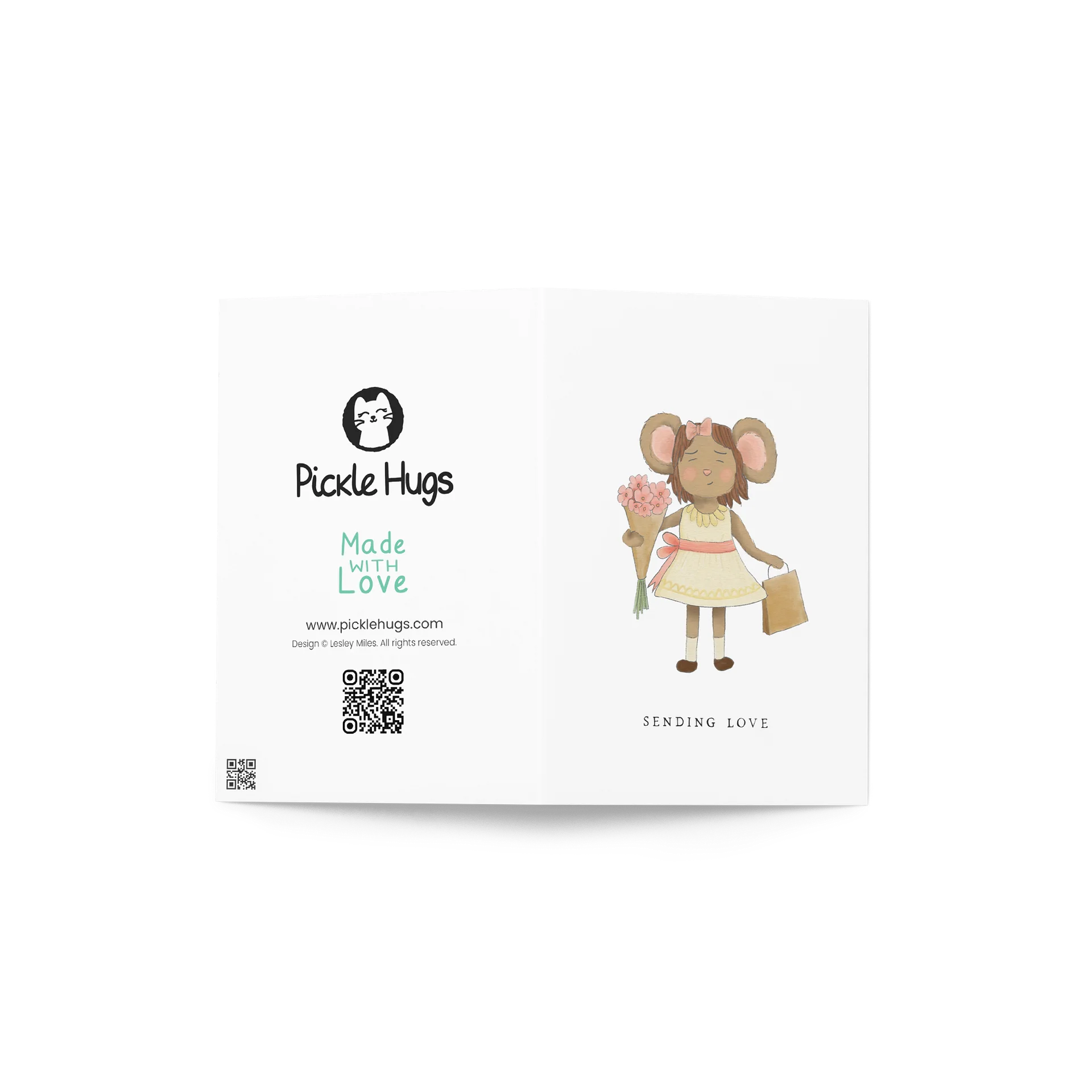 Sending Love Mouse Girl Bearing Gifts Card product image (3)