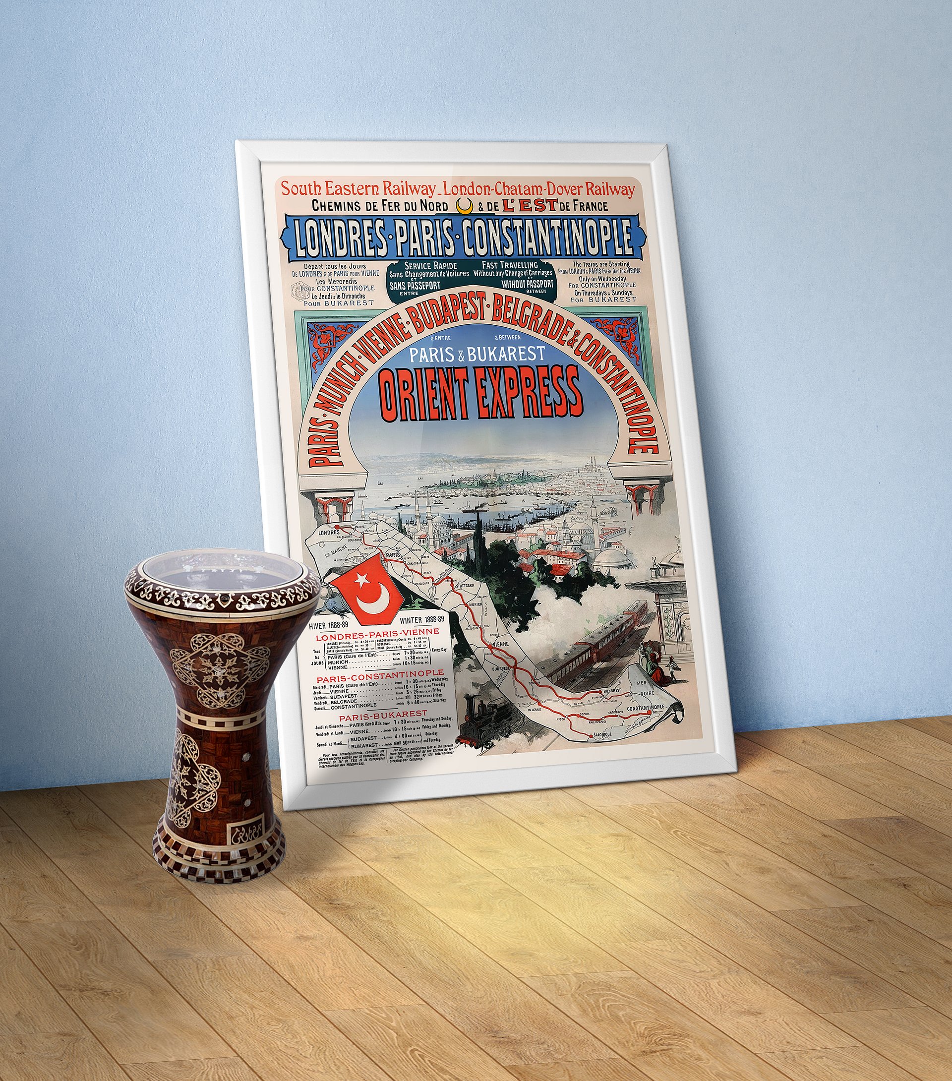 Orient Express, Istanbul, Turkey, 1888 — retro vintage travel poster product image (1)