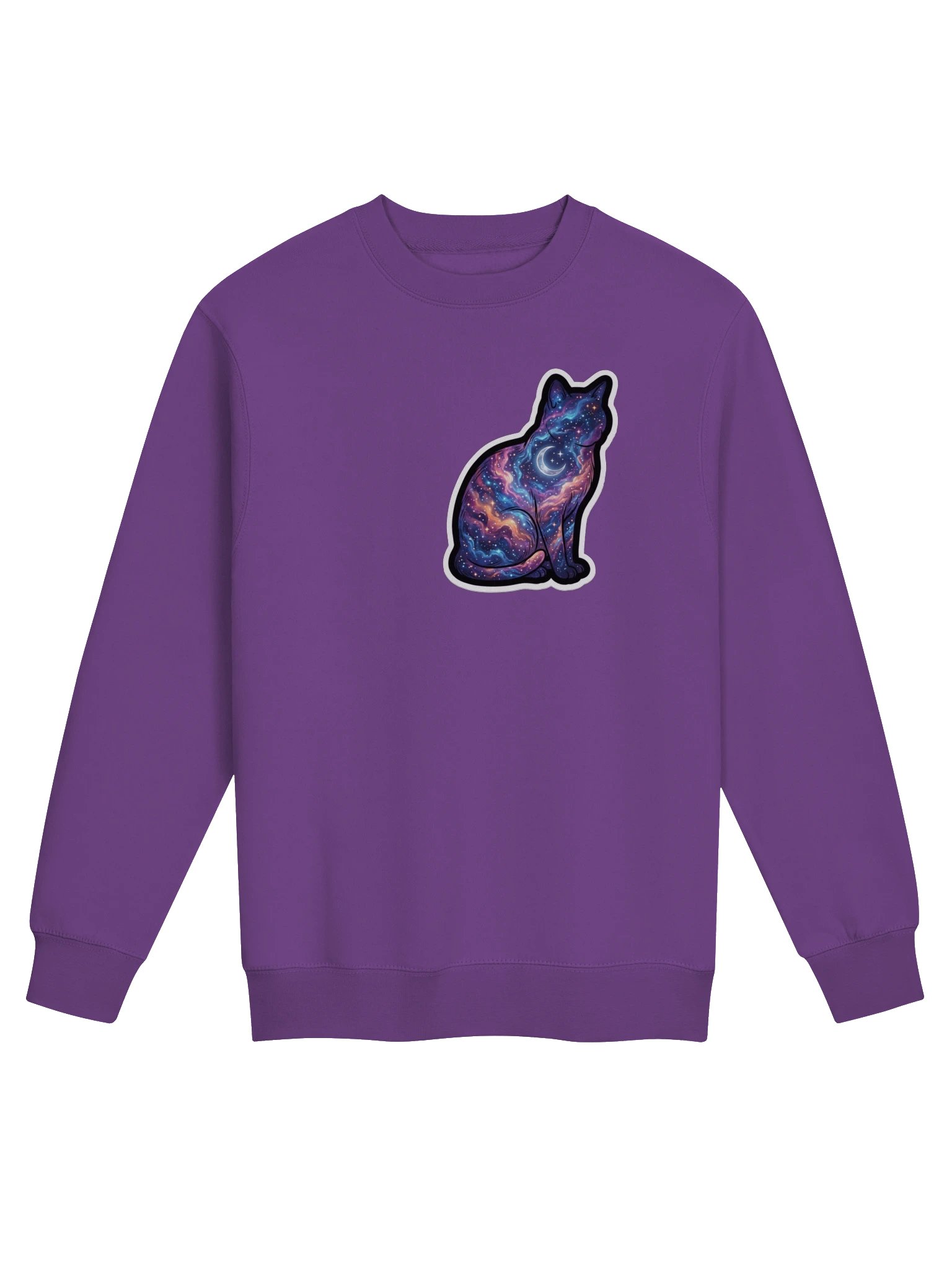 Galaxy Black Cat Heart Crewneck product image (1)