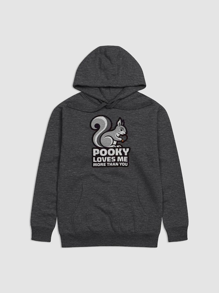 Super Soft and Comfy Hoodie: Pooky Loves Me More Than You, Grey with Stripe product image (1)