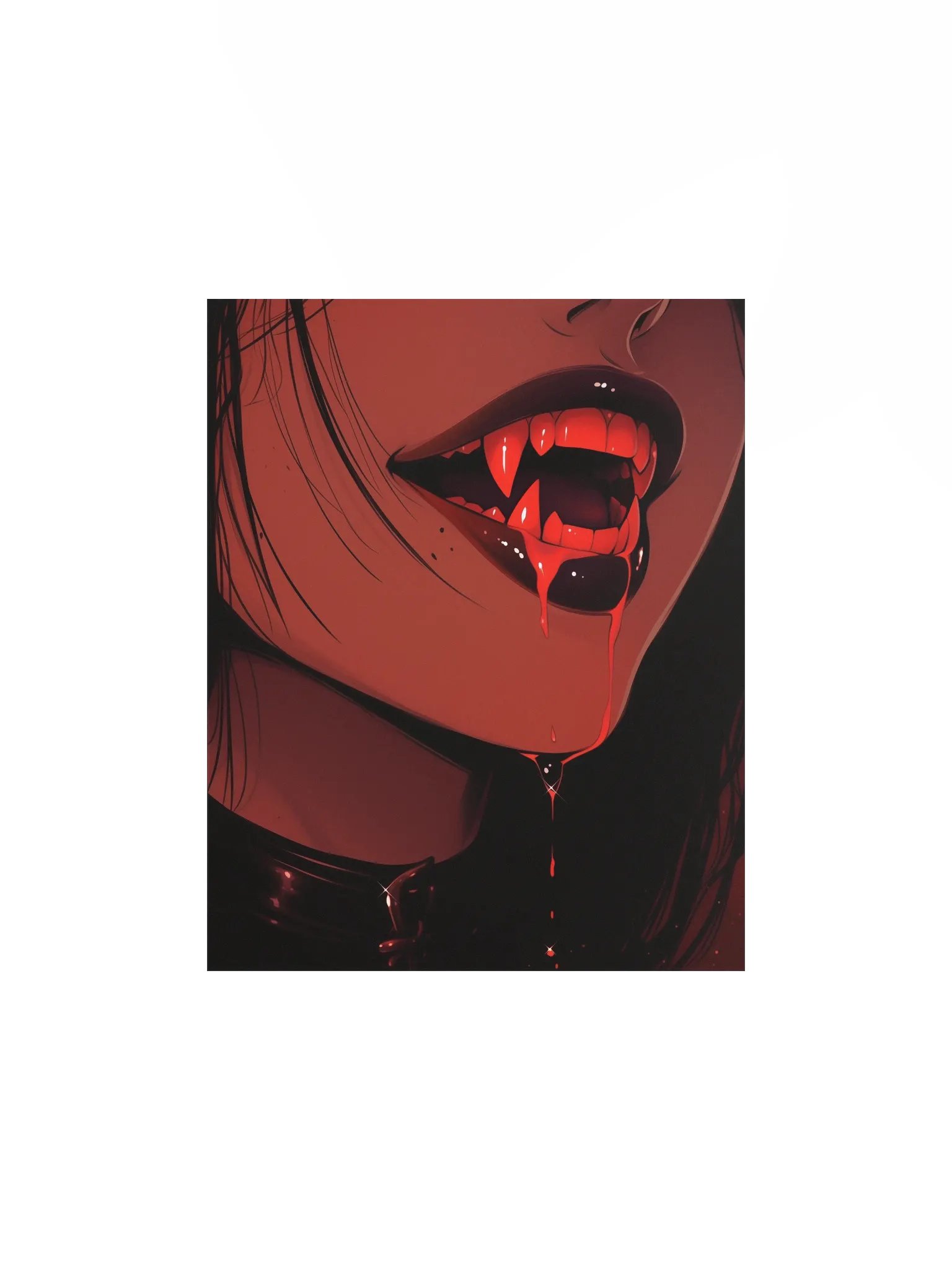Bloody Vampiric Fangs Matte Poster product image (3)