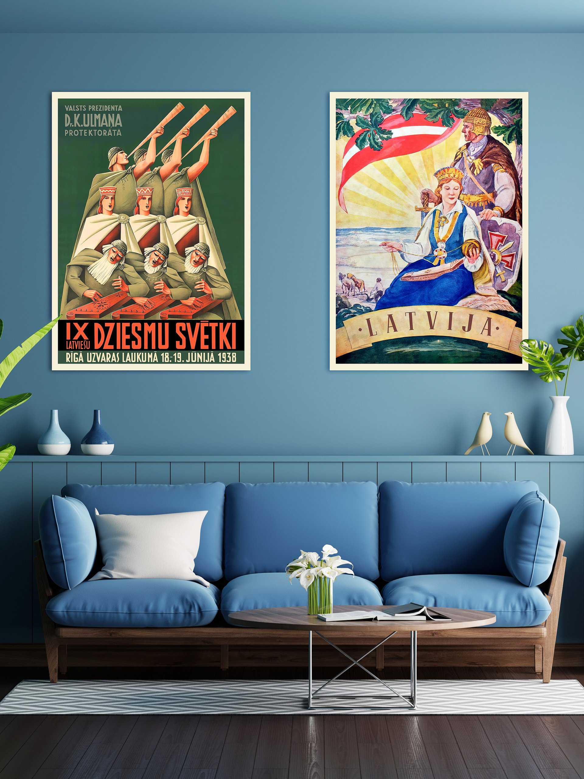 Latvia retro poster 1934 / Latvija 1934 — retro vintage travel poster, retro travel art, retro travel wall art product image (2)