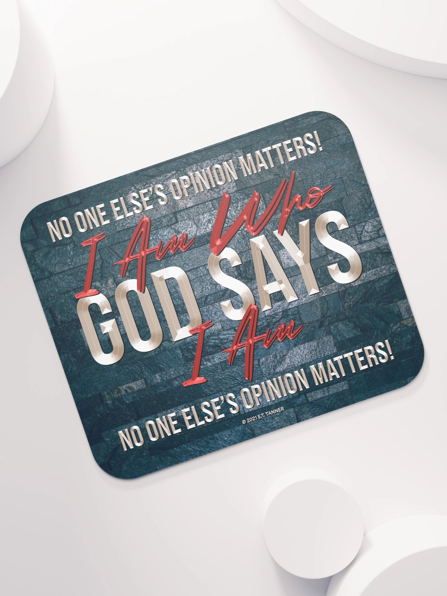 I Am Who God Says I Am, Blk Mouse Pad BV product image (7)