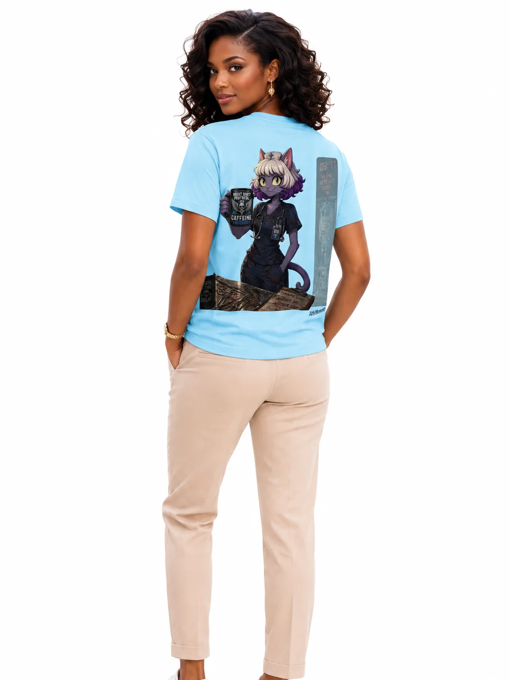 Funny Nurse T-Shirt | Anime Cat RN Gift | Night Shift Graphic Tee product image (2)