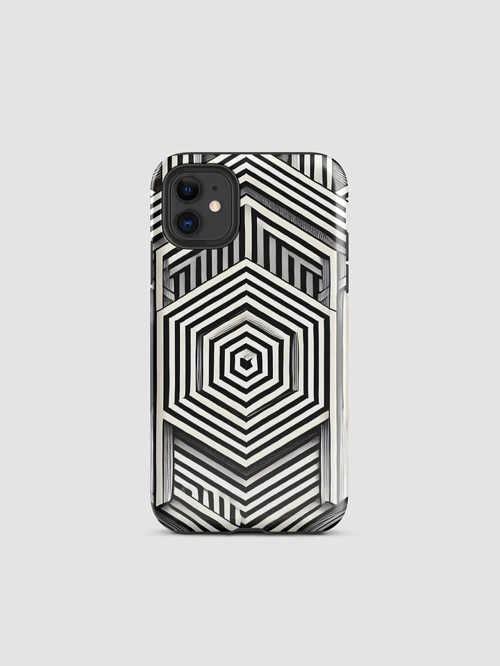 Hypnotic Geometric iPhone Tough Case - Black & White Illusion Design product image (1)