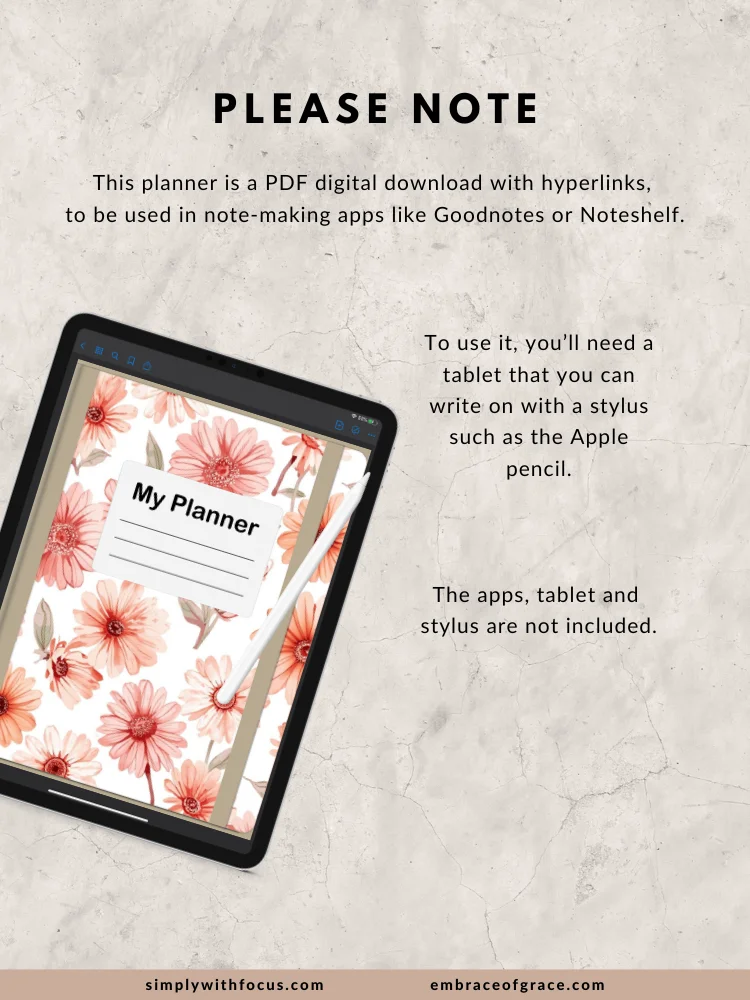 Faith‑Inspired Digital Planner for Everyday Organization (Pink Floral Edition) product image (8)