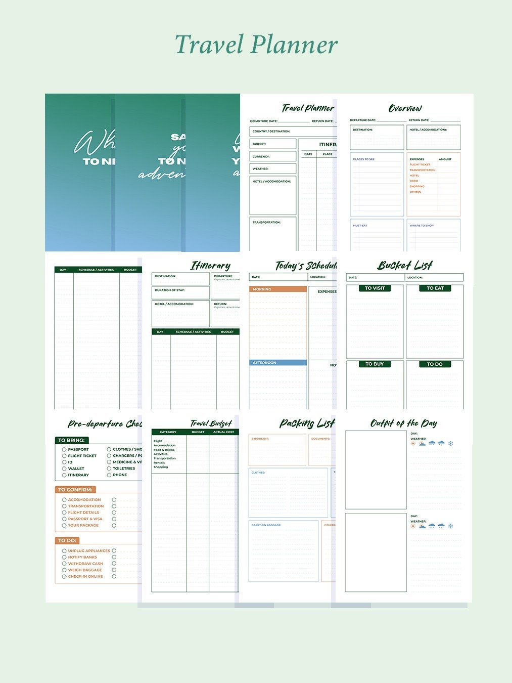 Simple Travel Planner (Printable) - Instant Download product image (2)