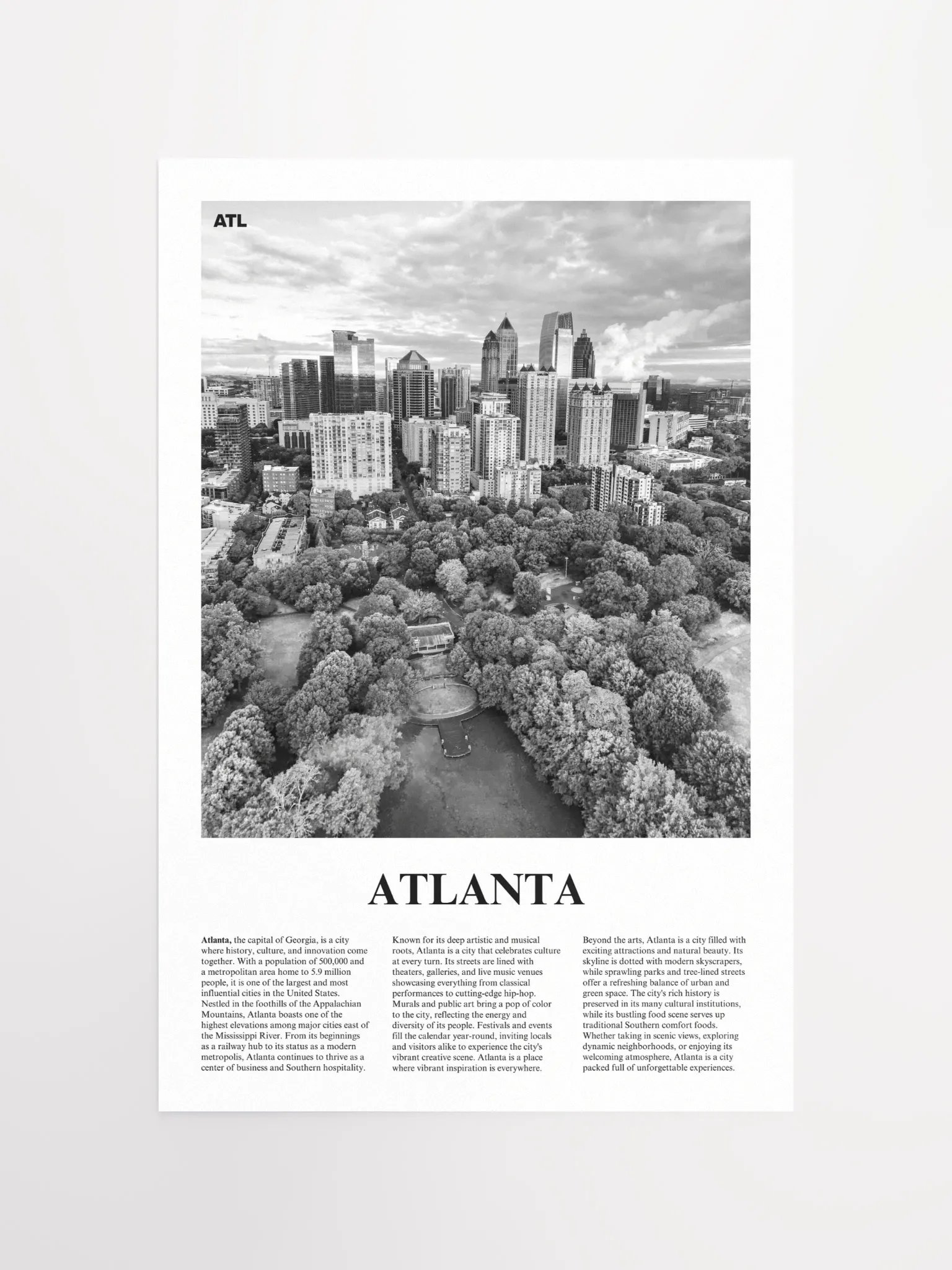 Atlanta 01 Newspaper Poster product image (5)