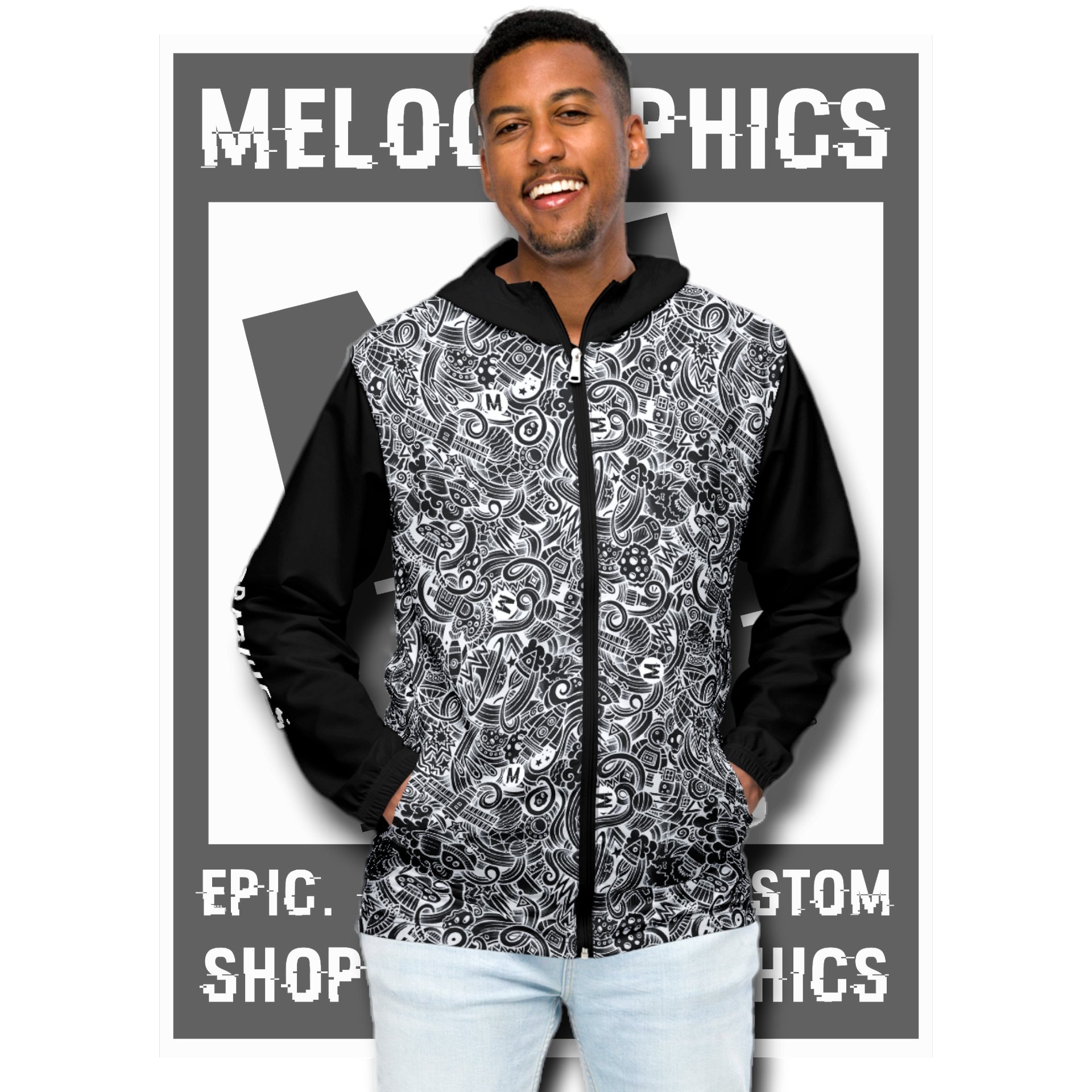 Dark Space Scribble - Ultimate Windbreaker Jacket | #MadeByMELO product image (12)