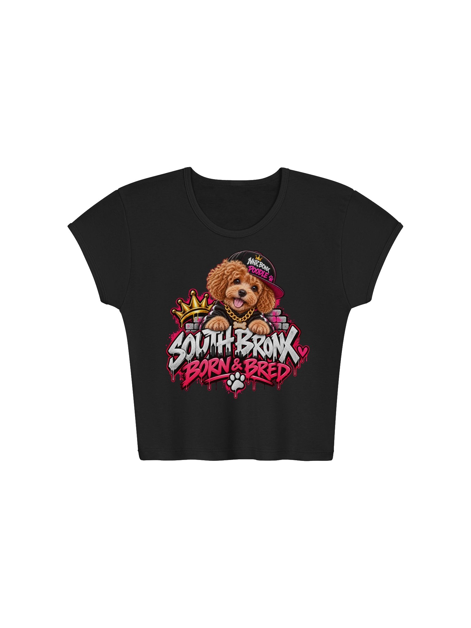 South Bronx Born & Bred Poodle — Women’s Baby Tee product image (4)