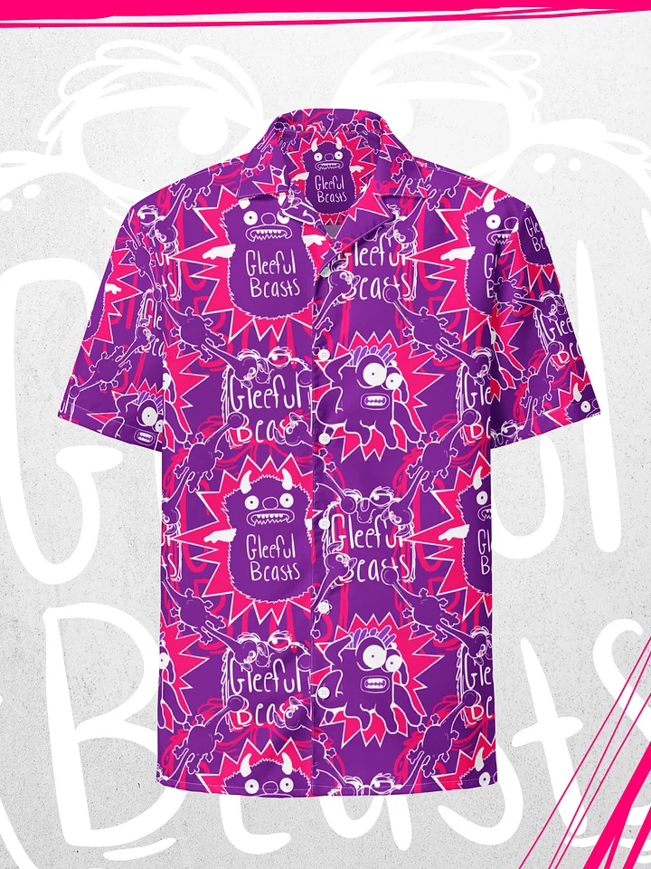 Gleeful Beasts Hawaiian Shirt - Purple, Pink & White product image (1)