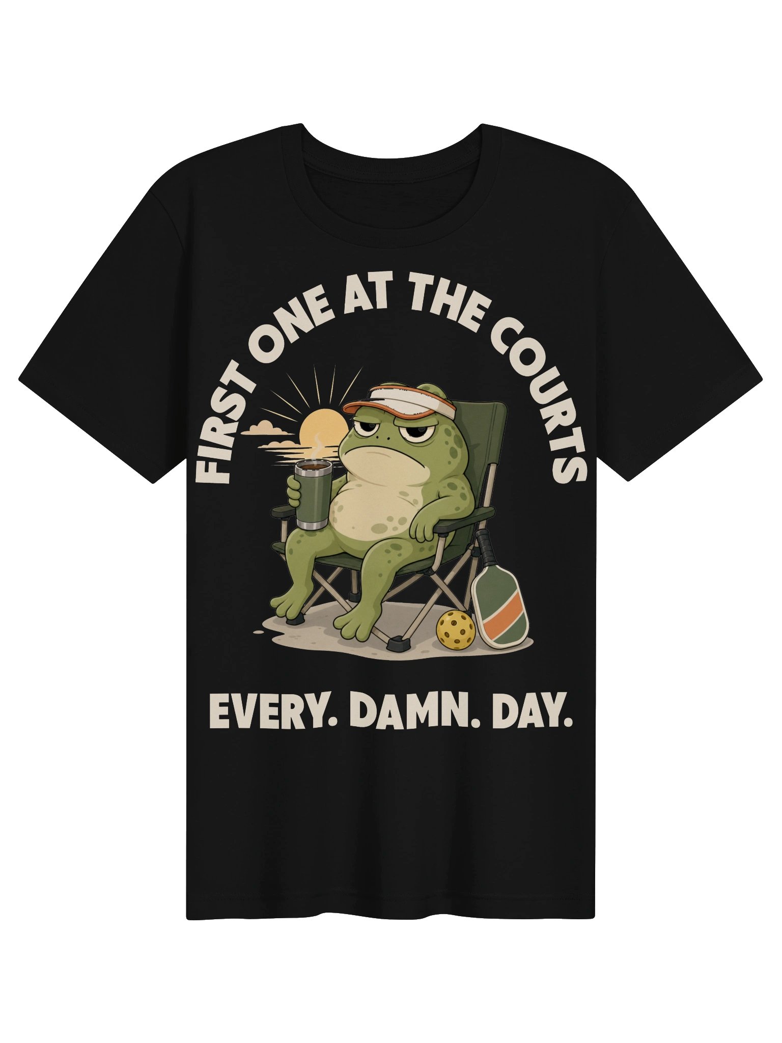 First One at the Courts Pickleball T Shirt Gift for Players product image (2)