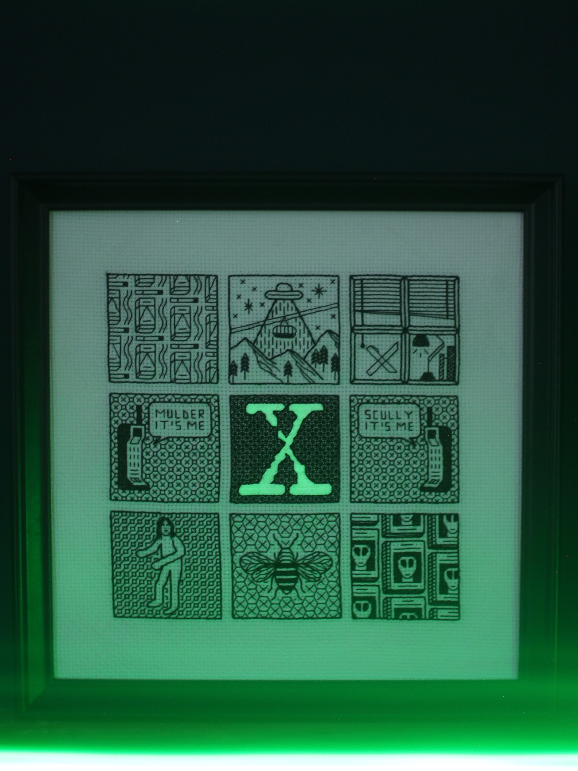 Alien Conspiracy • Blackwork Cross Stitch Pattern • PDF Digital Download product image (2)