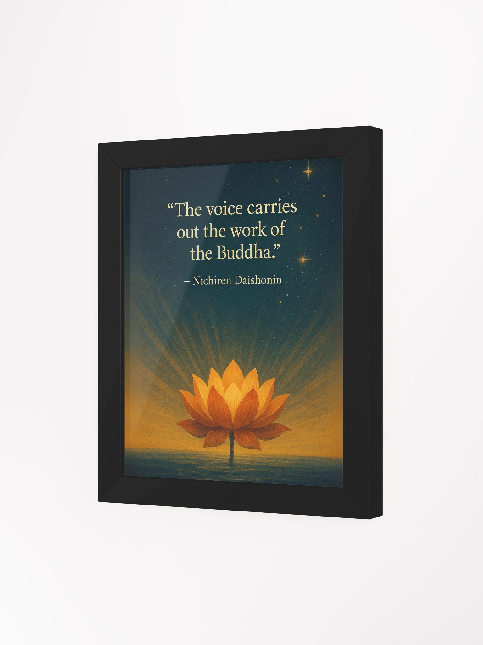 Nichiren Daishonin Quote Wall Art – “The Voice Carries Out the Work of the Buddha” – Inspirational Lotus Print for Nichiren Buddhism Practitioners product image (3)