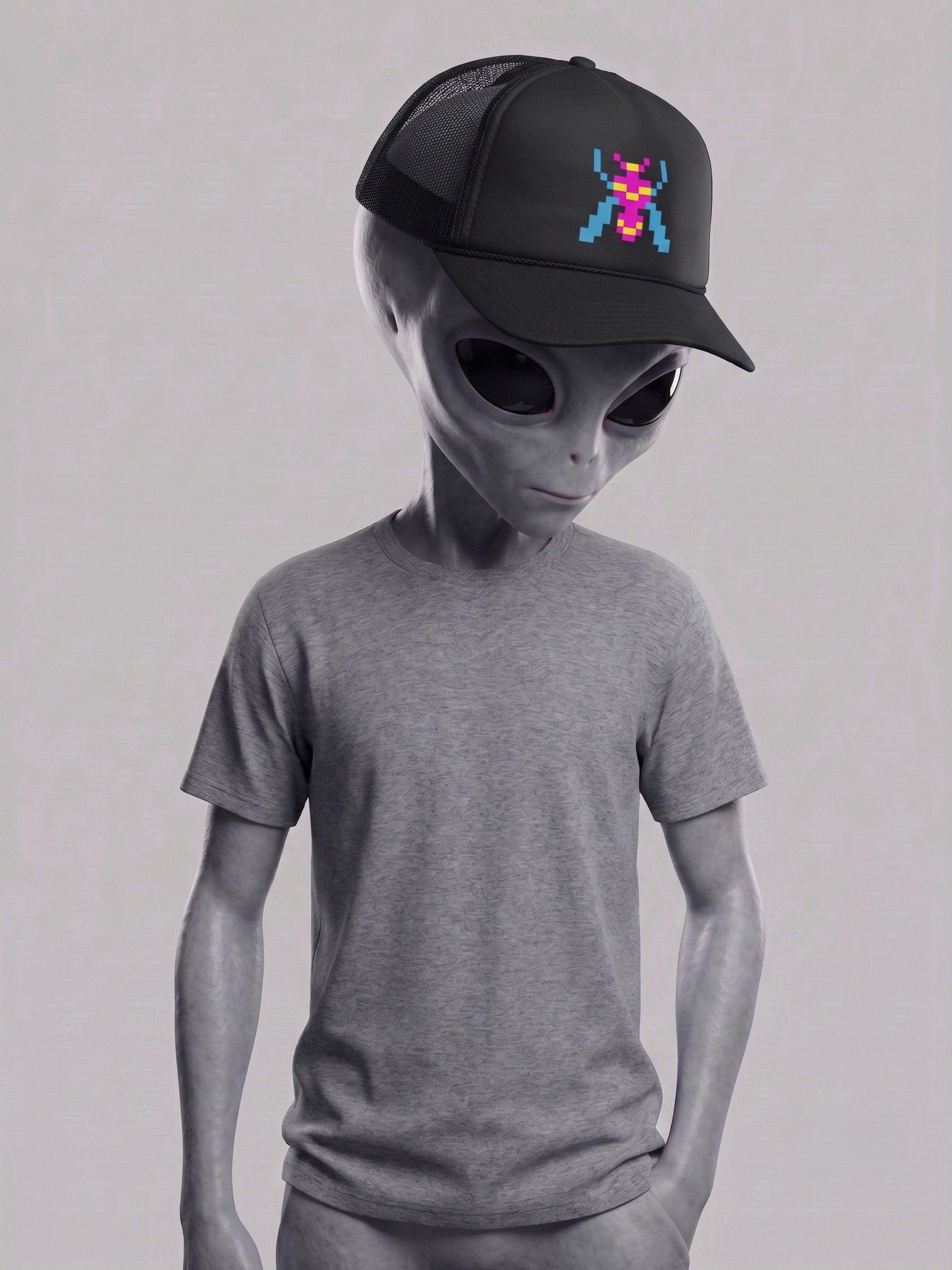 Alien Invader Arcade Trucker Hat product image (2)