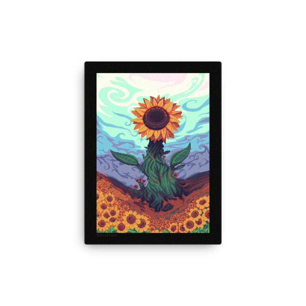 Sunflower Hills Pixel Art Canvas Print product image (1)