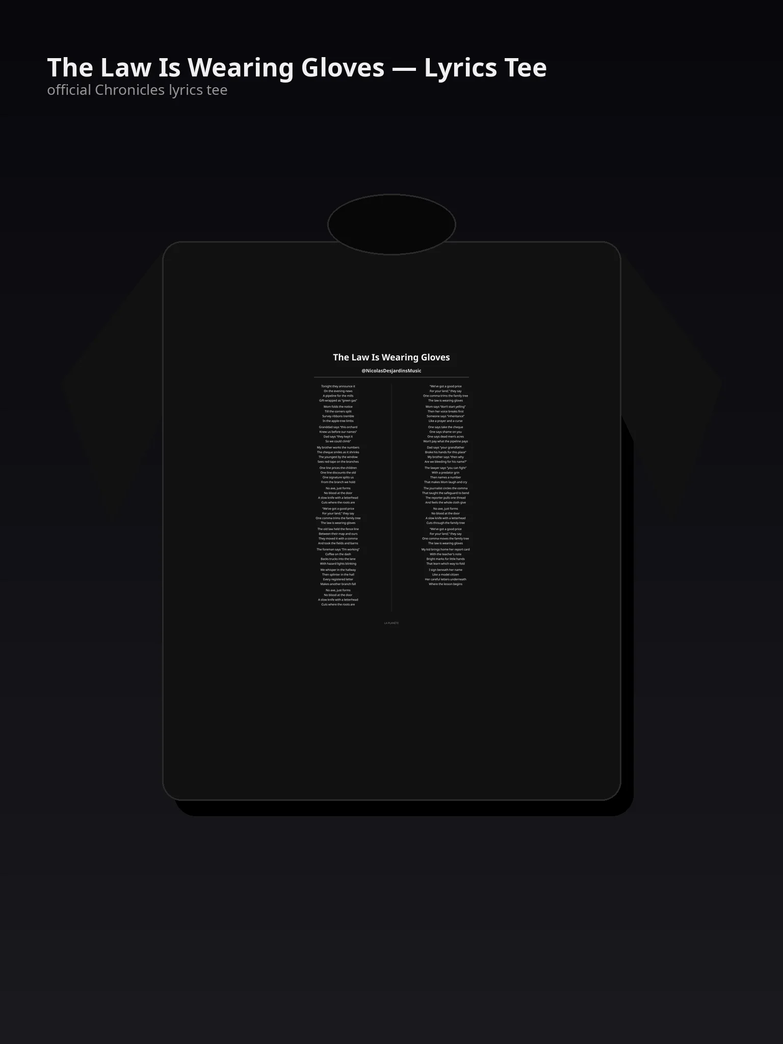 The Law Is Wearing Gloves — Lyrics Tee - tkQPpw