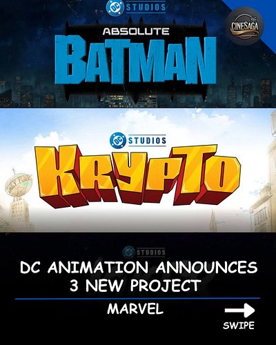 ❗️EXCITING NEWS❗️
DC Studios and WB. Animation revealed that tere are 3 new series in development. 
- Absolute Batman 
- Kryp...