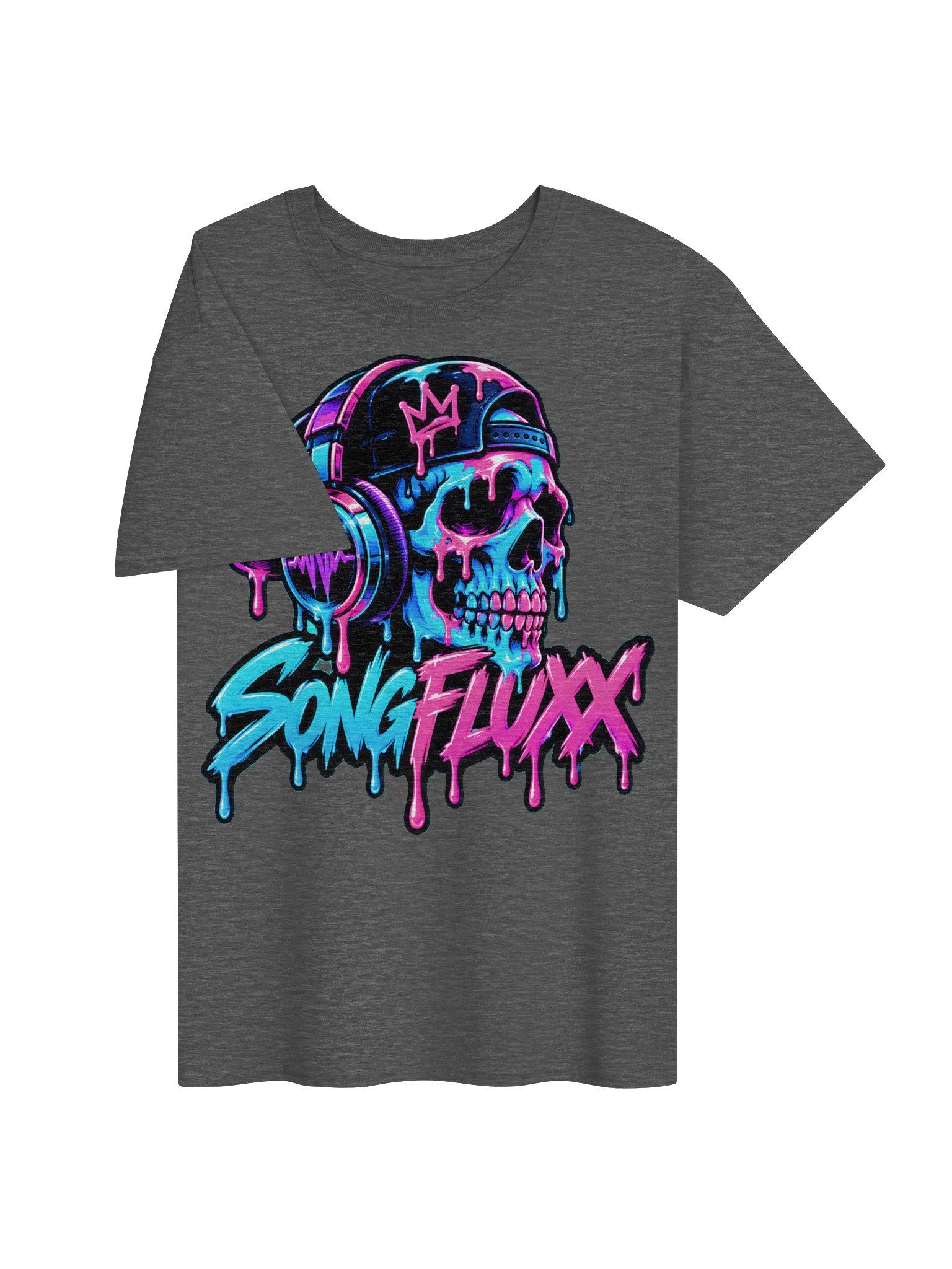SONGFLUXX Neon Skull Headphones Tee 3