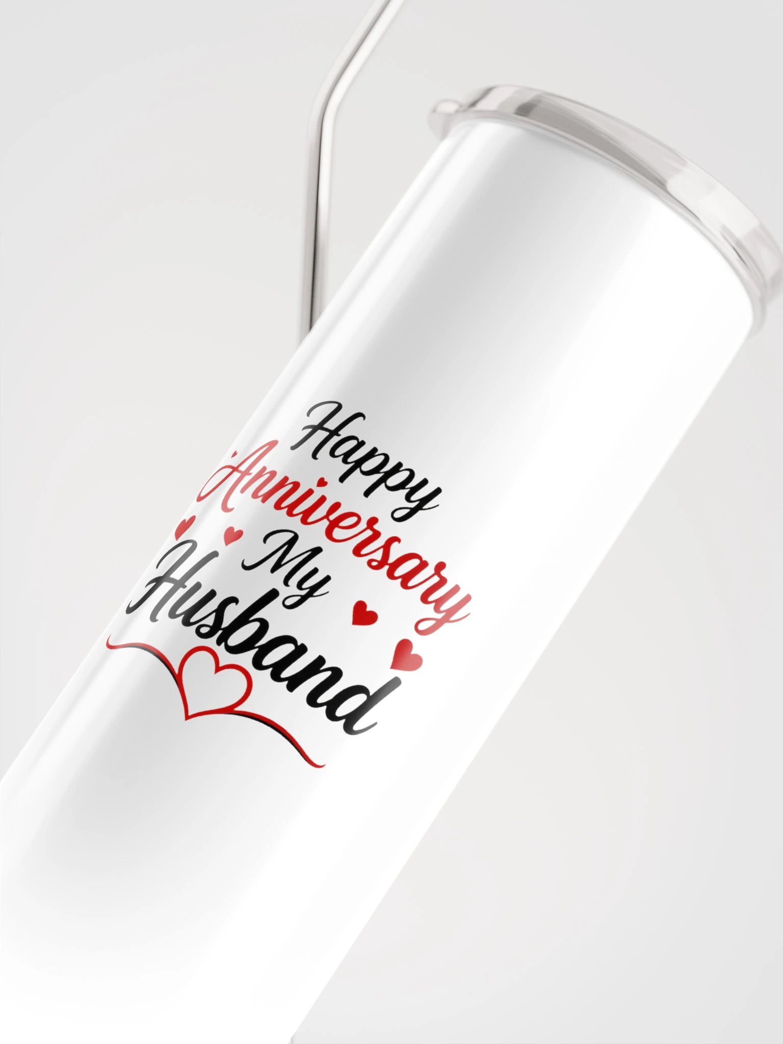 Happy Anniversary My Husband Tumbler - Red Script product image (5)