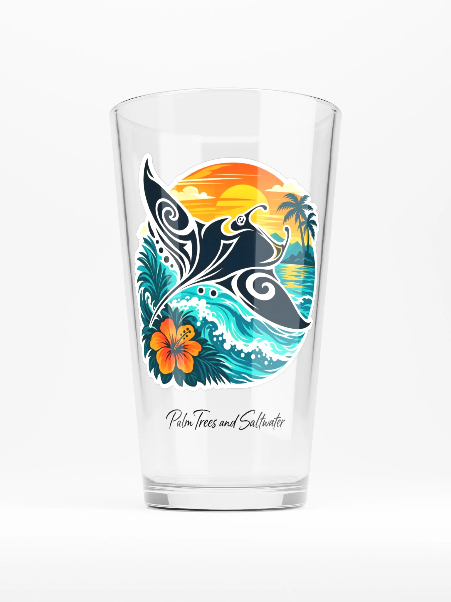 Manta Ray Paradise | Tropical Pint Glass product image (1)