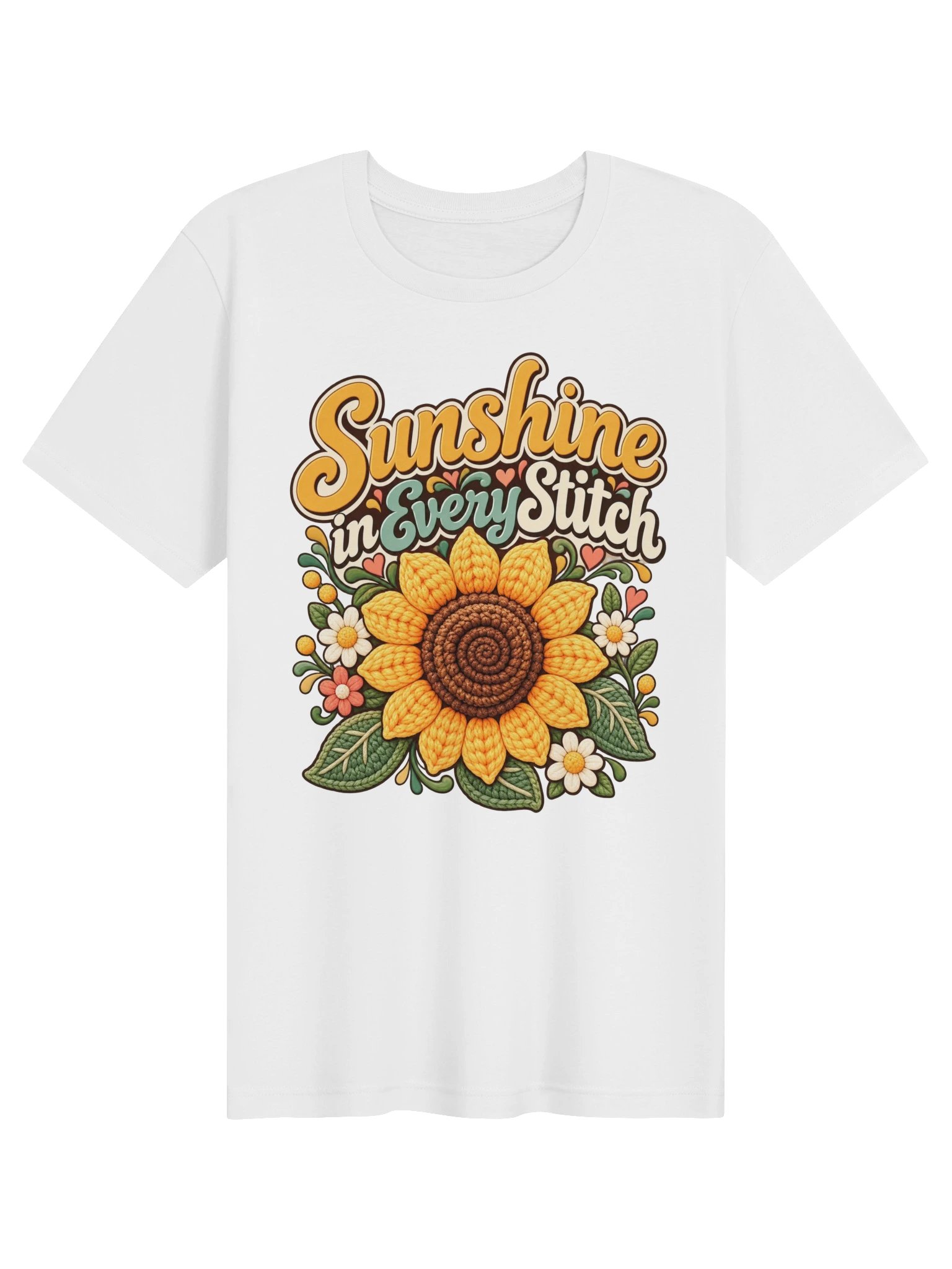 Sunshine in Every Stitch Crochet T-Shirt | Sunflower Yarn Lover Gift product image (1)