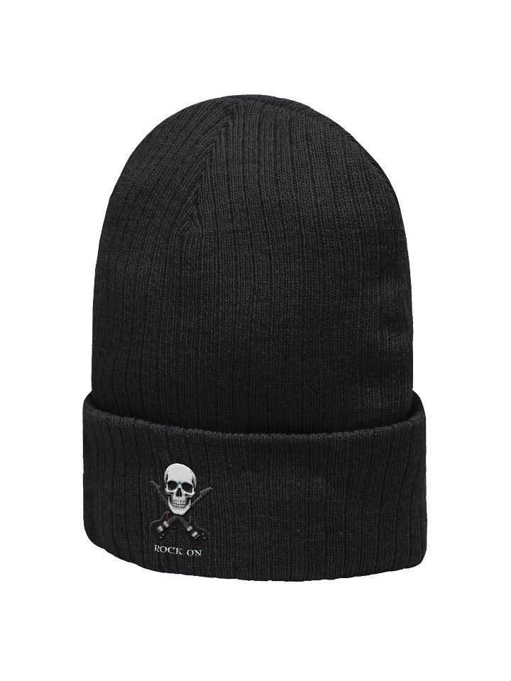 Rock On Beanie with Pink guitar outlined product image (2)