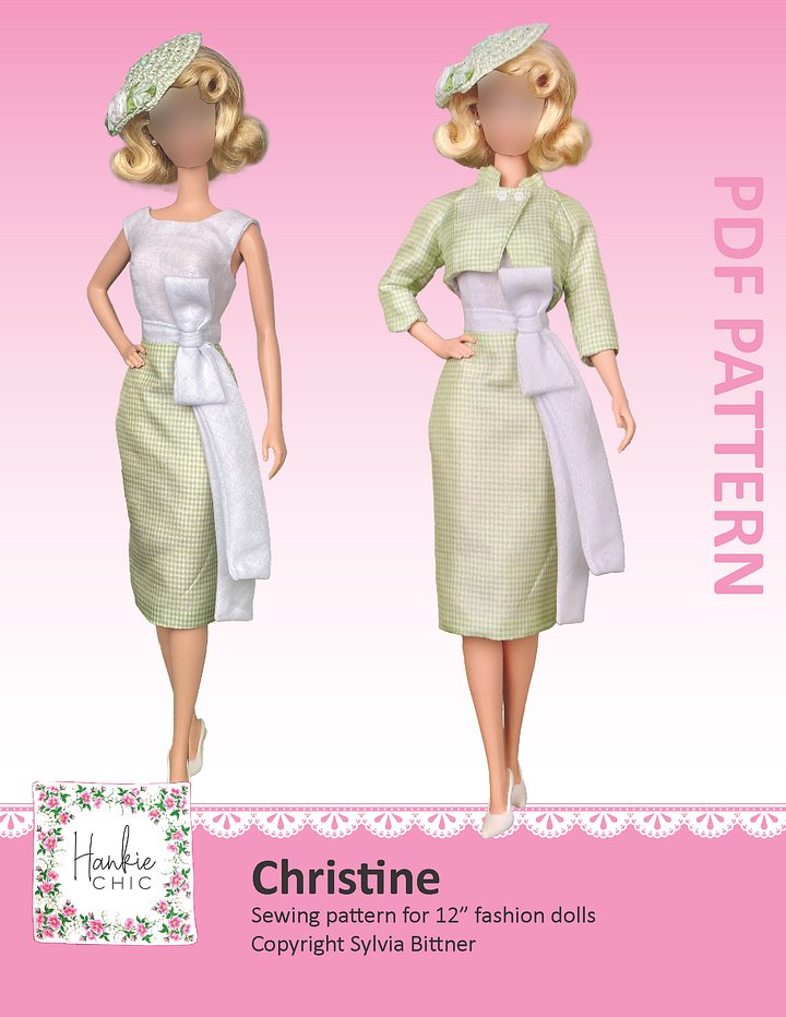Christine sewing pattern for 12" fashion dolls product image (1)