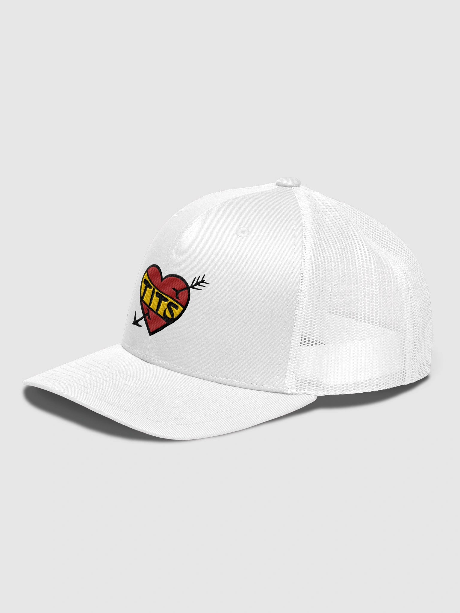 BREAK YOUR HEART LOGO Trucker Hat White product image (2)