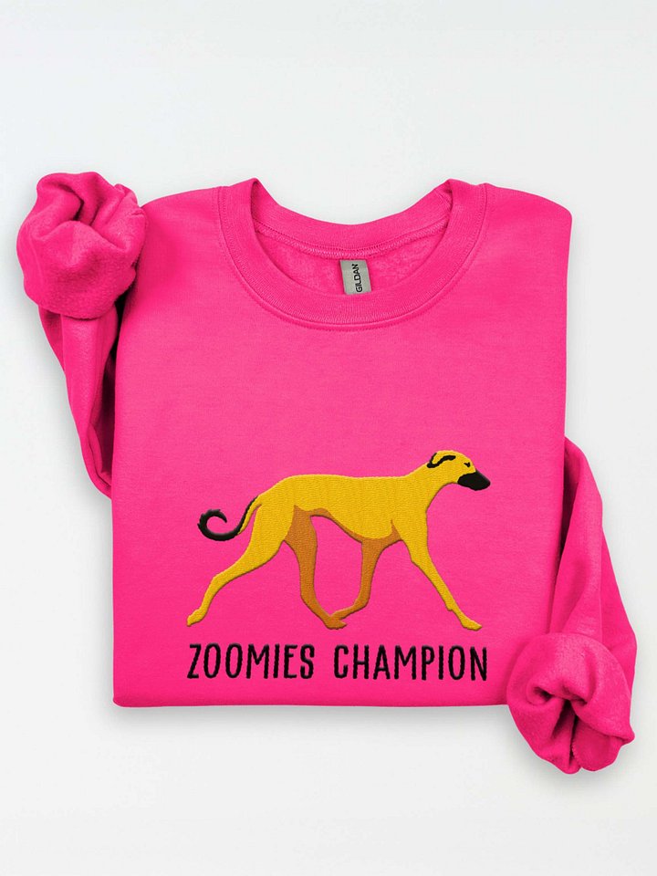 Zoomies Champion Sweatshirt(Embroidered) of a Sloughi (Cream) product image (1)