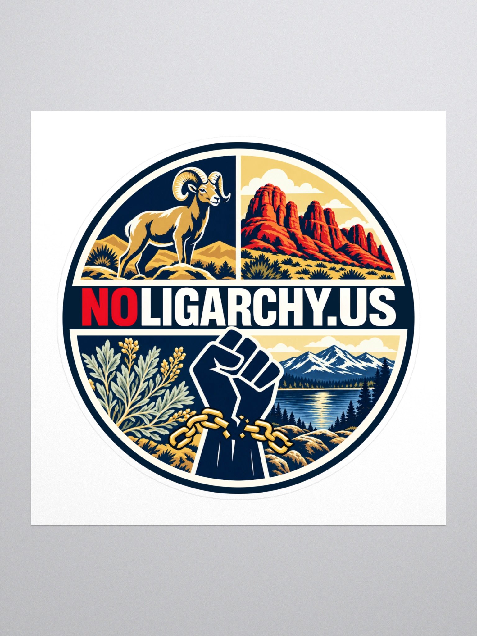 Nevada NOLIGARCHY.US sticker product image (1)