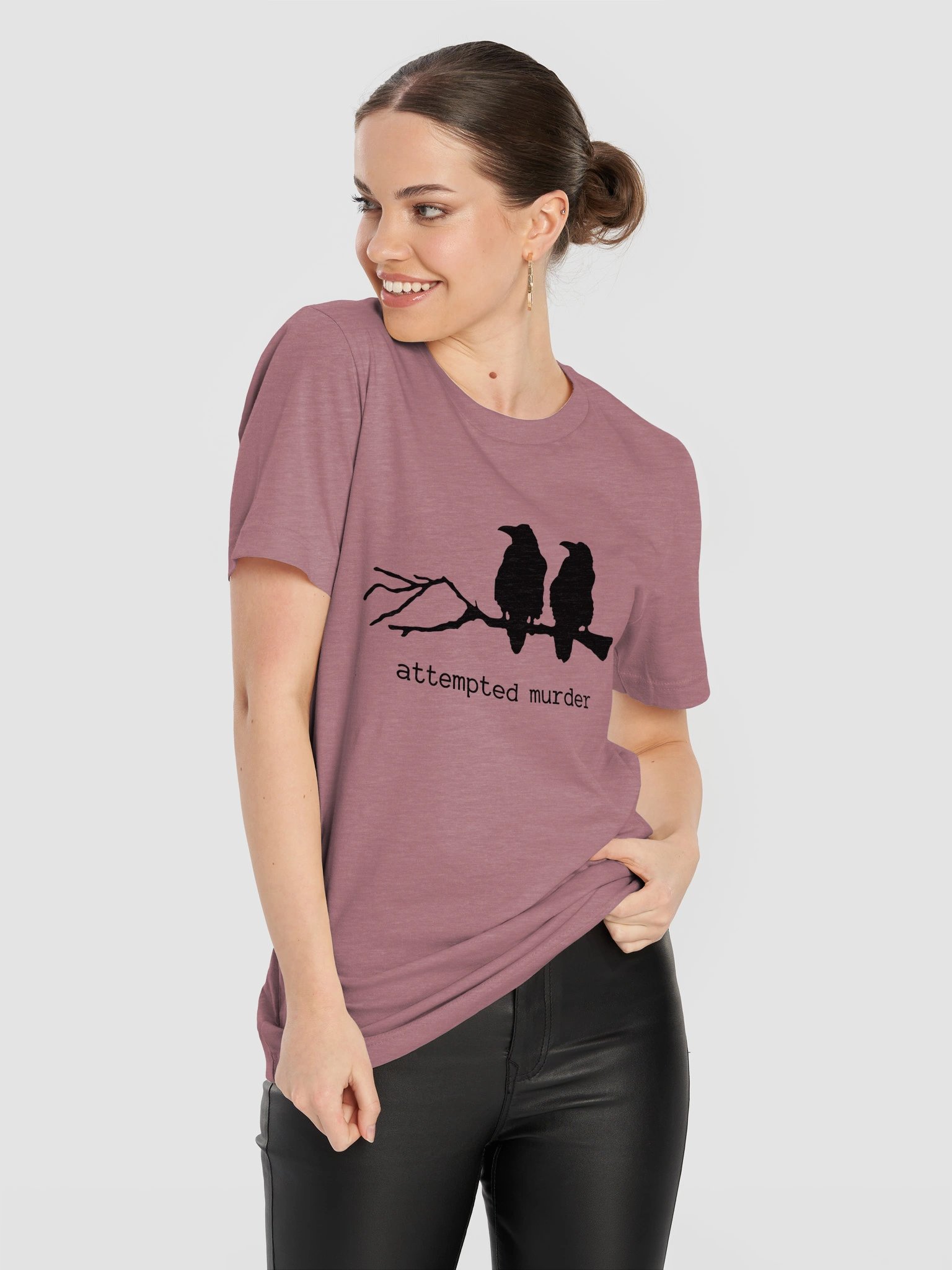 Attempted Murder – Funny Raven Graphic T-Shirt product image (81)