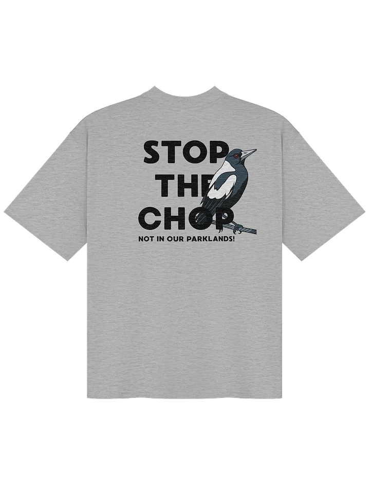 STOP THE CHOP | Magpie (Black Print) | Premium Organic Oversized T-Shirt product image (1)