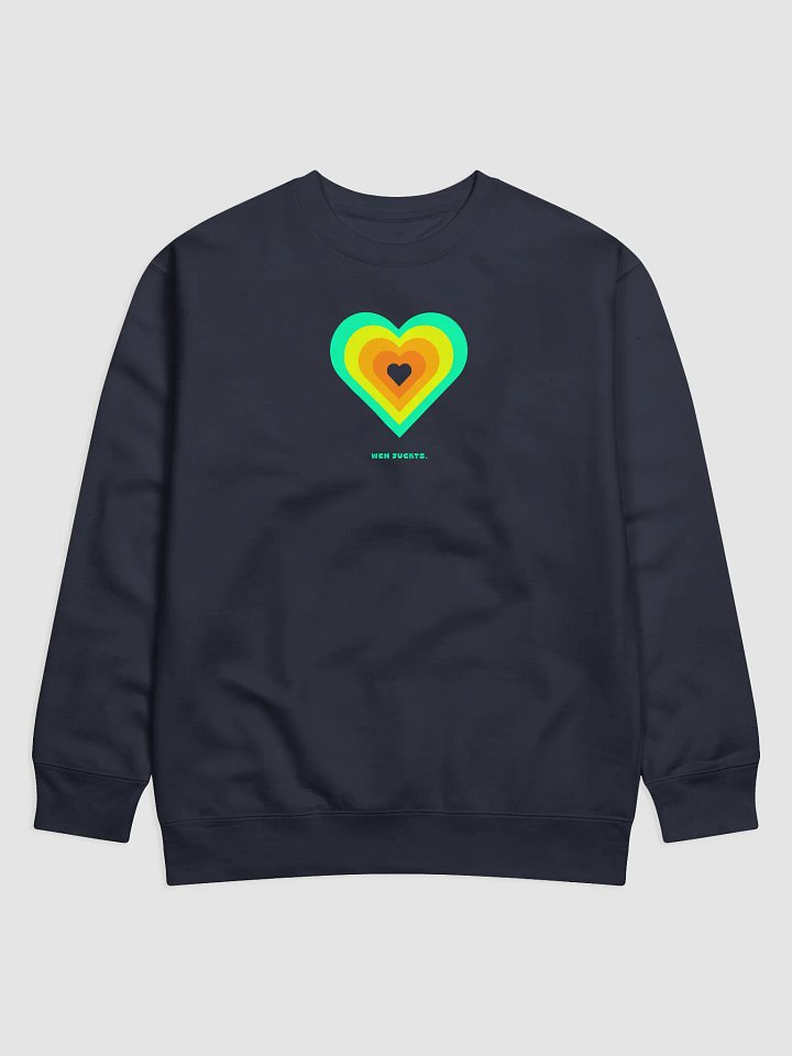 Cheaky heart Premium Sweatshirt "Wen juckts." - green orange product image (1)