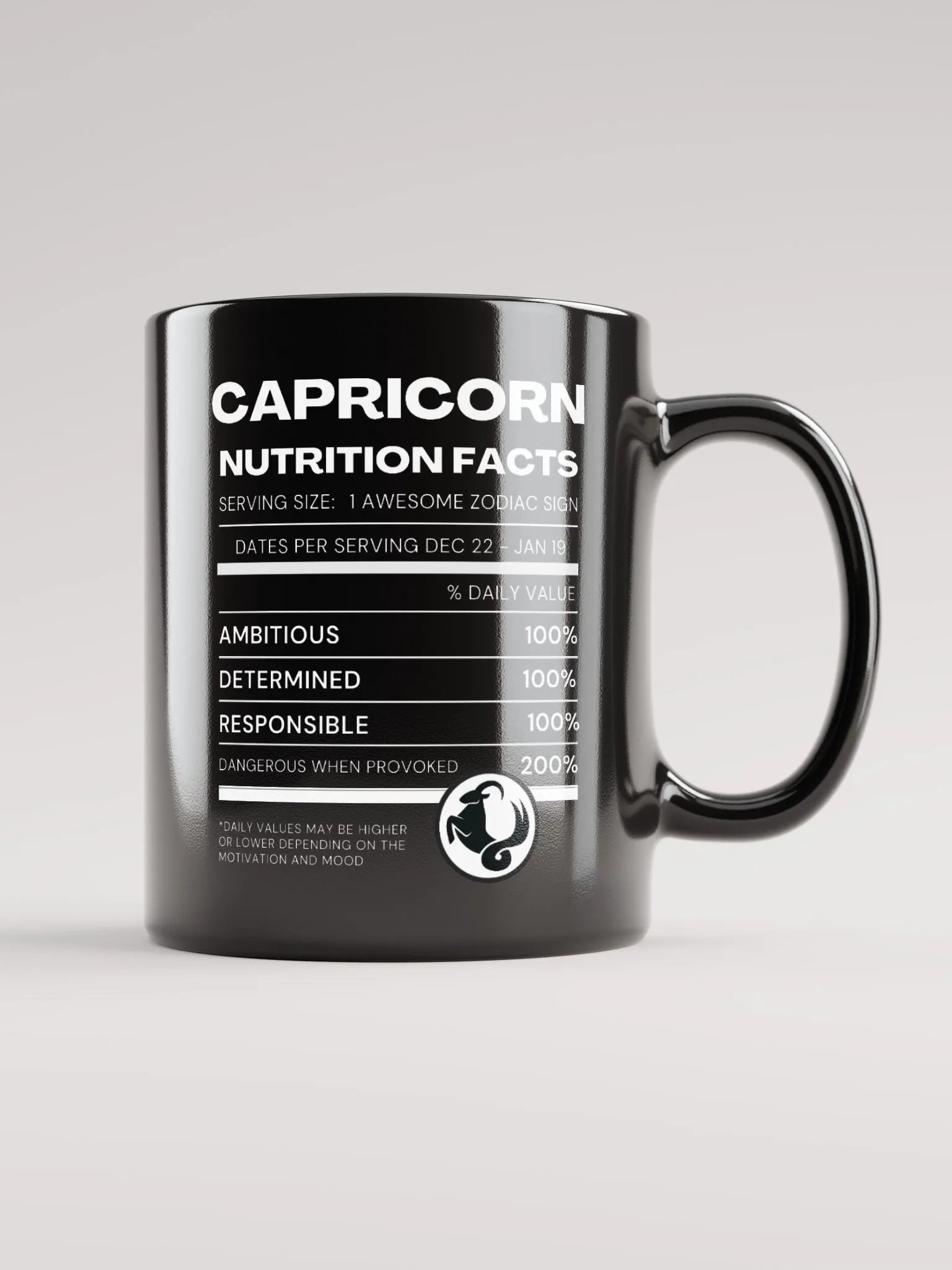 Capricorn Nutrition Facts Mug product image (6)