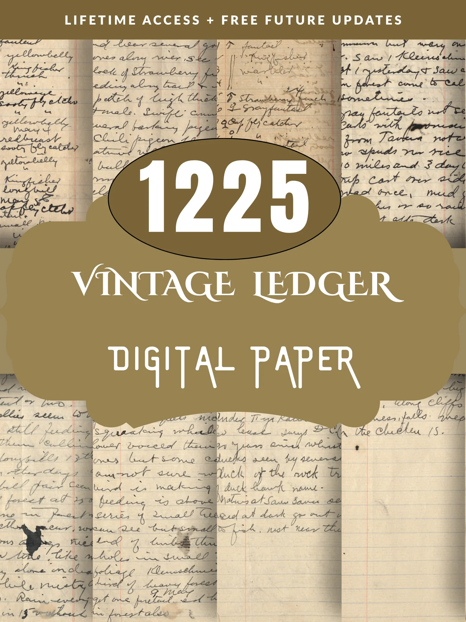 Vintage Ledger Pages printable antique junk journal paper digital collage sheet product image (6)