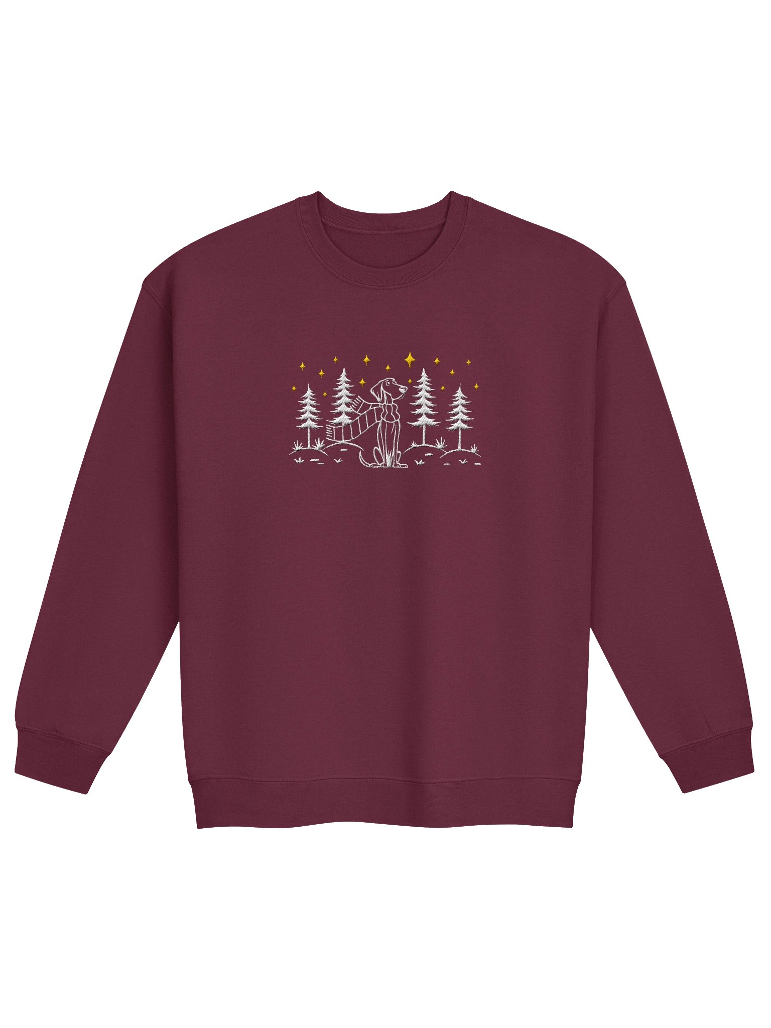 Vizsla Winter/Christmas Line Art Design Embroidered Sweatshirt product image (1)