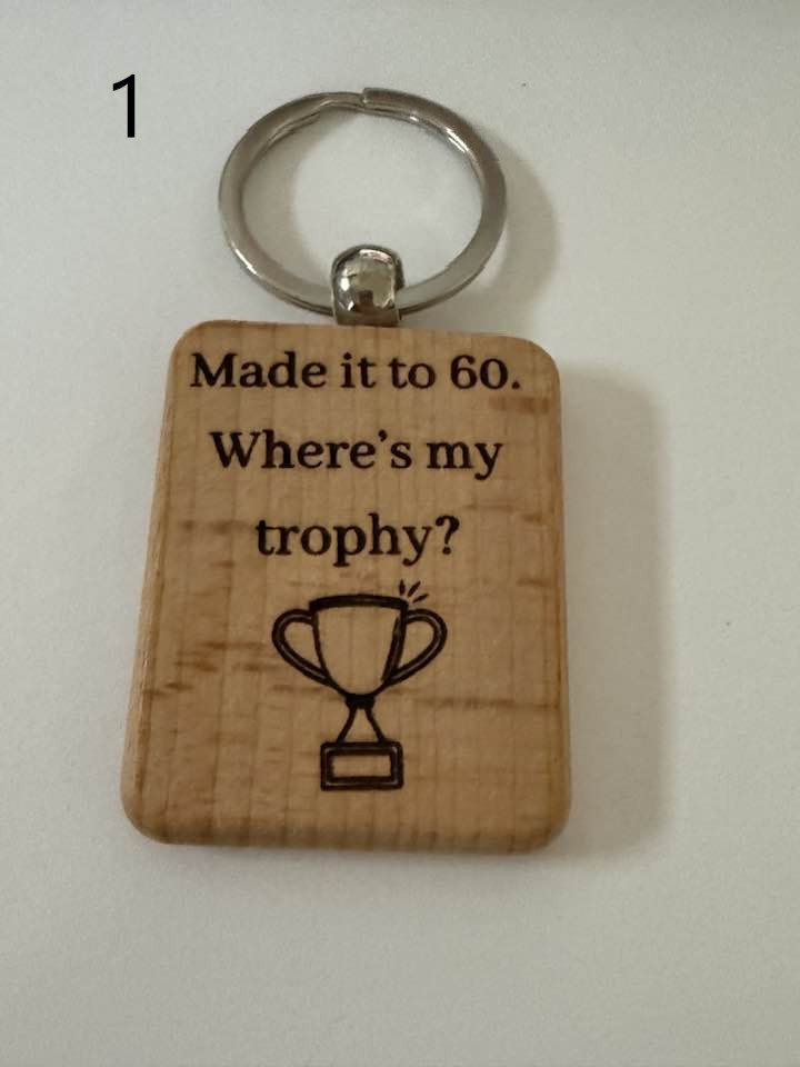 Milestone Birthday Wooden Engraved Keychains | Age 21–70 | Handmade Gift for Him or Her (5) product image (1)