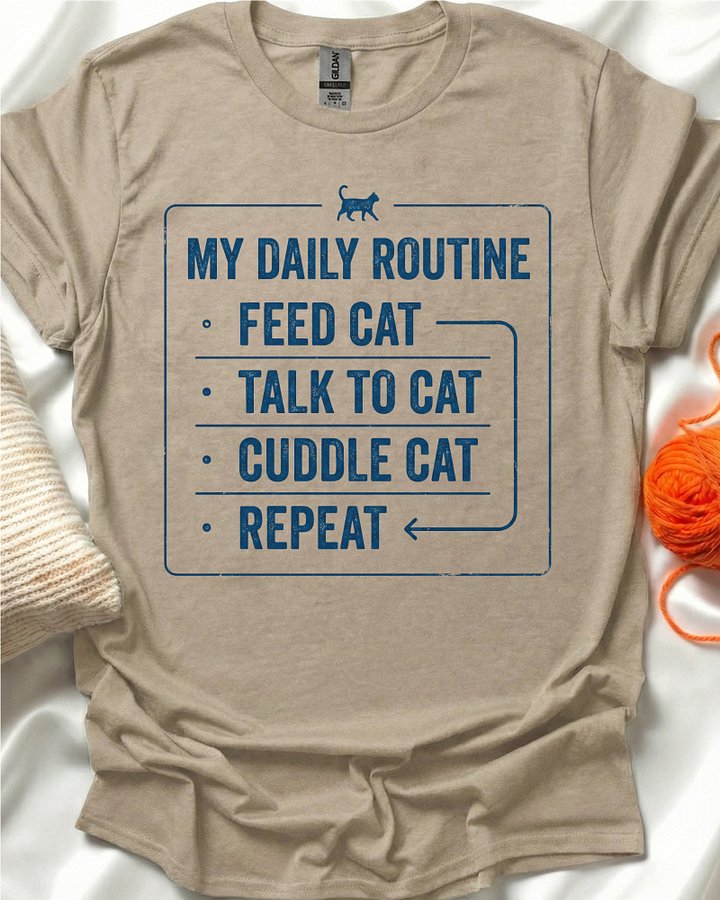 Daily Routine Cat T-Shirt product image (1)