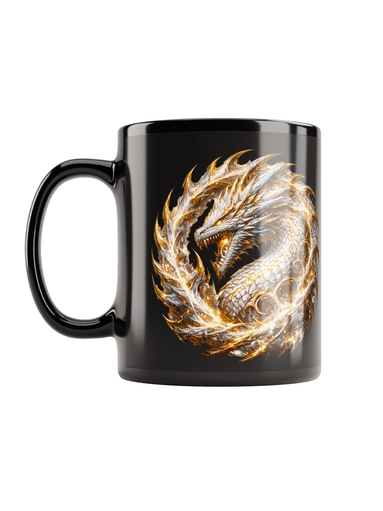 ⚪🟡🐉 The Crown Light – The Sovereign Radiance Mug product image (1)